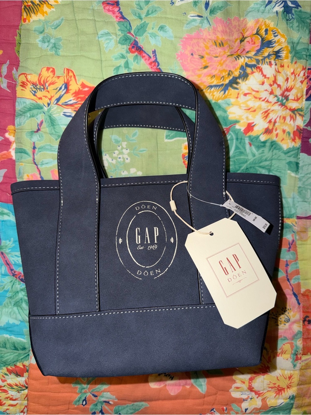 Gap × DÔEN Vegan Suede Mini Tote Bag - Navy Blue